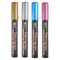 Bistro Chalk Markers, Chisel Tip, 4-Color Set, Silver, Gold, Blue, Red